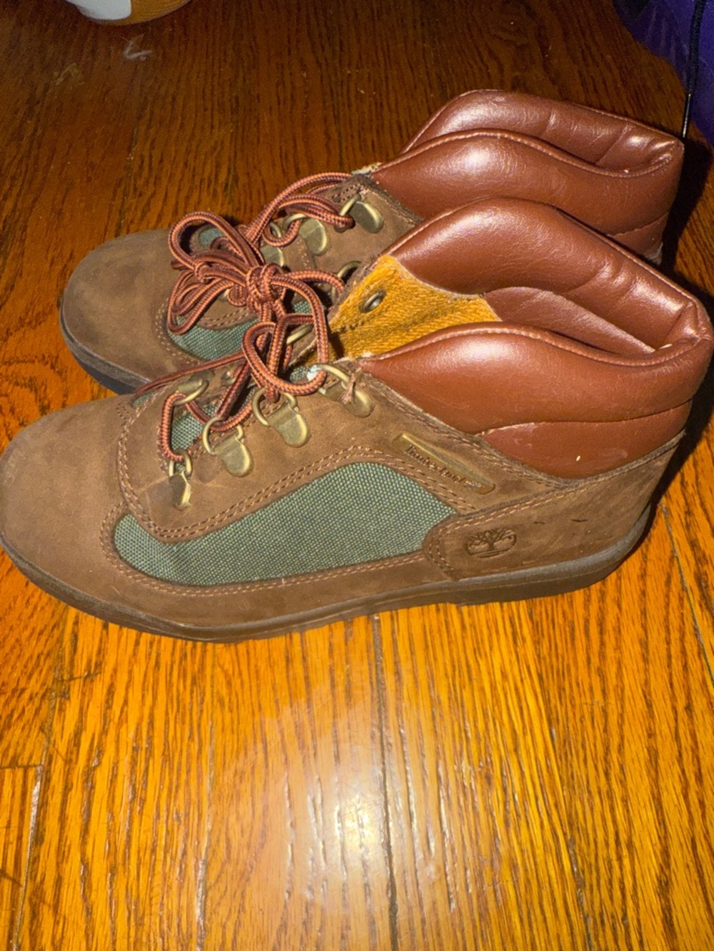 Timberland Kids Brown and Green Ankle Hiking Boots